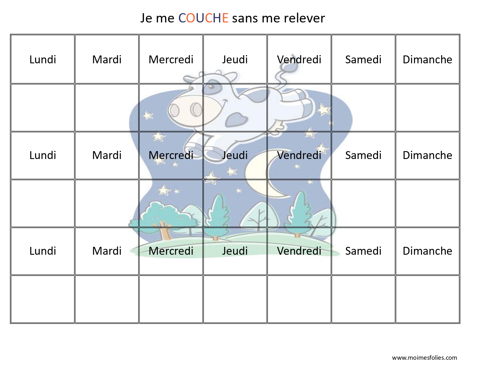Imprimer – Tableau de motivation – Moi mes folies