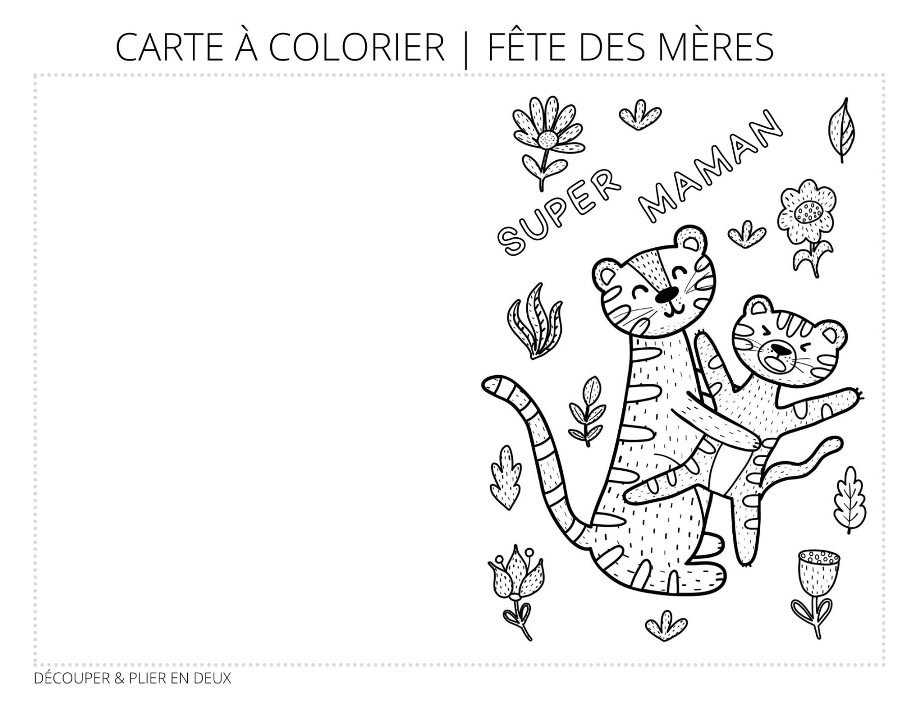 Carte Fête Des Mères à Imprimer Et Colorier